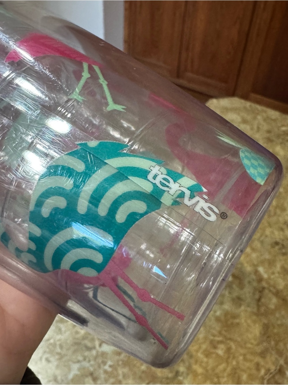 Tervis Pink Flamingo Double Walled Insulated Tumbler Water Bottle Flip Top - Picture 3 of 6